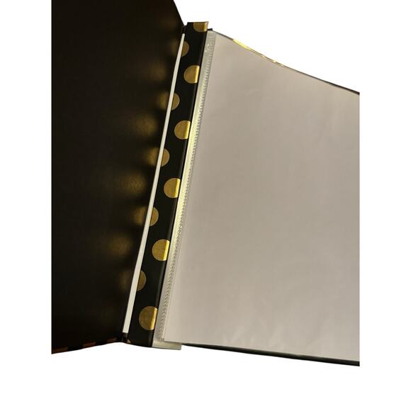Recollections Scrapbook Photo Memory Book Album 12x12 Black Gold Polka Dot NEW - Picture 5 of 6
